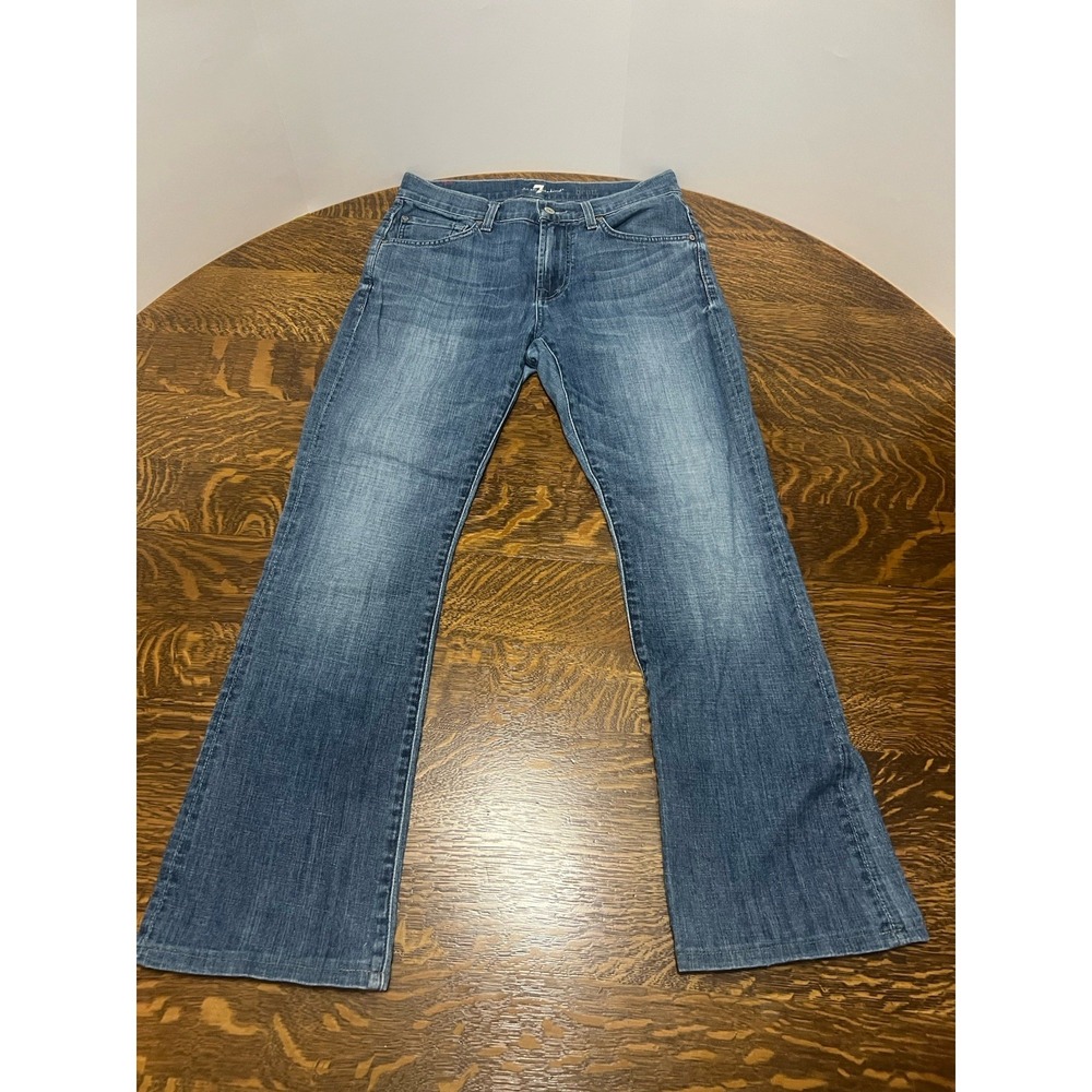 7 For All Mankind Brett Bootcut Jeans Mens 29x29 Blue Denim Straight Fit